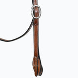 Hilason Western Horse American Genuine Leather Headstall Brown Stainless Steel Hardware