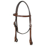 Hilason Western Horse American Genuine Leather Headstall Brown Stainless Steel Hardware