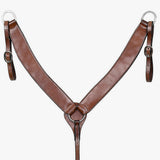 Hilason Western Horse American Genuine Leather Breast Collar Brown Stainless Steel Hardware