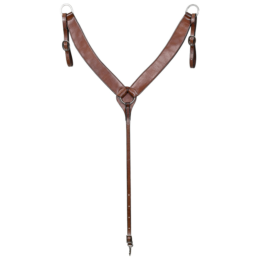 Hilason Western Horse American Genuine Leather Breast Collar Brown Stainless Steel Hardware - Uhorse