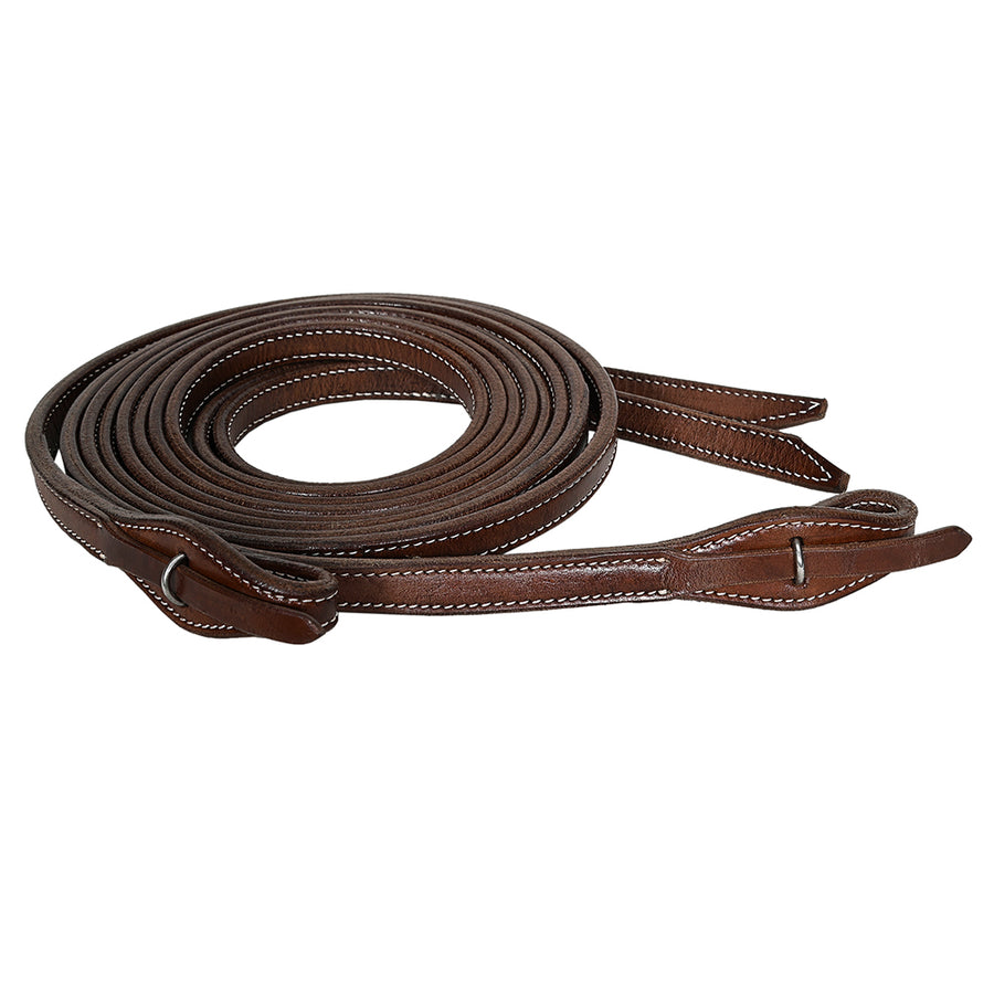 98 In Hilason W. H. Genuine Leather Split Reins Stainless Steel by Hilason – Cowboy and equestrian accessories