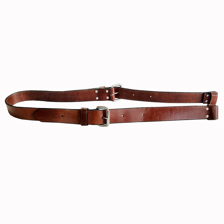 34 In Hilason Western Flank Cinch With Connector Girth Stainless Steel Fitting Brown - Uhorse