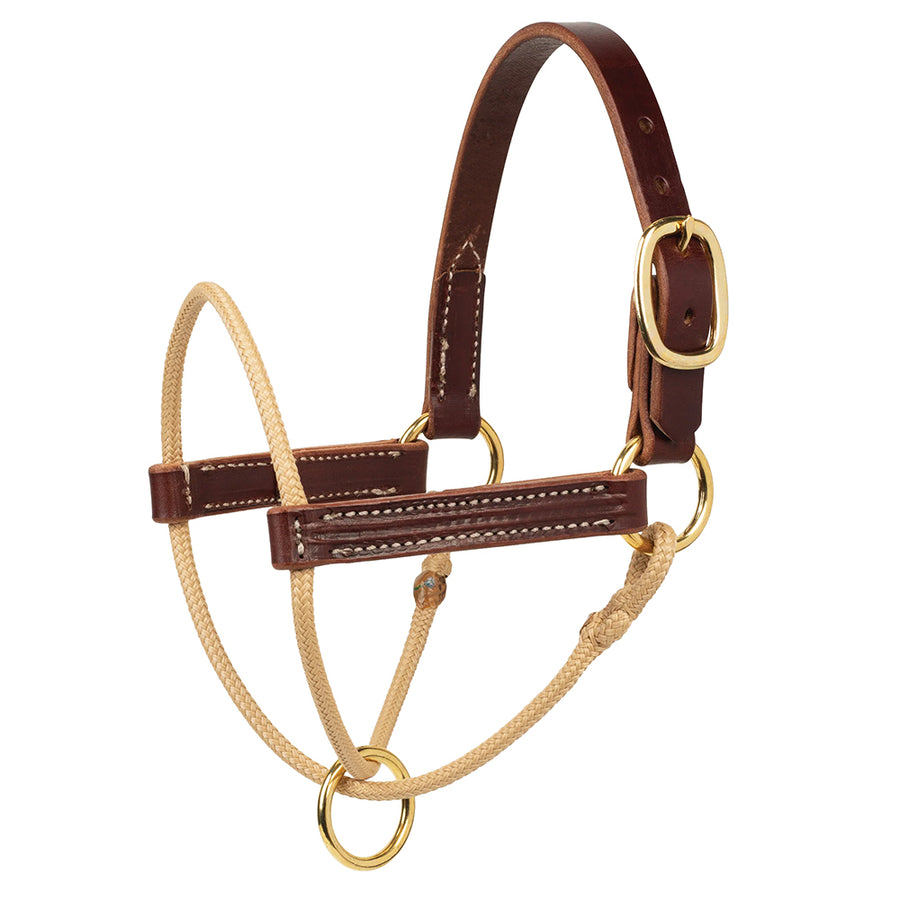 Weaver Leather W. H. H.man'S Foal Genuine Leather Rope Halter Brown – by Hilason – Cowboy and equestrian accessories