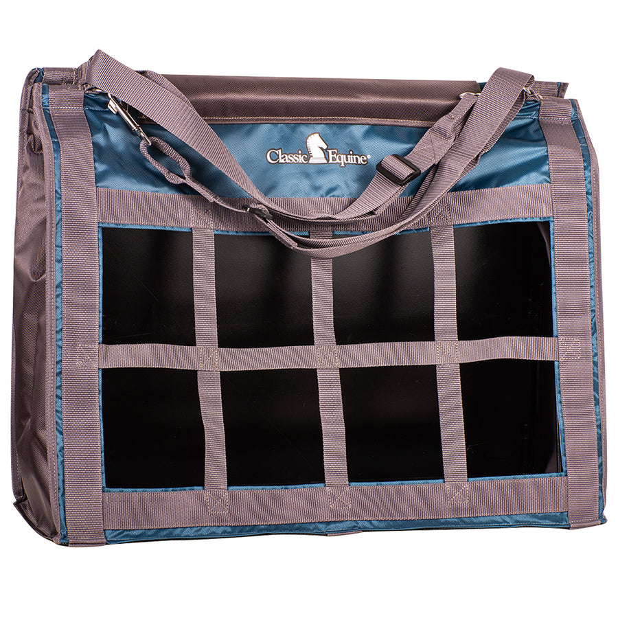 Classic Equine Polyester Topload Hay Bag Hook and Loop Top Flap Ocean by Hilason – Cowboy and equestrian accessories