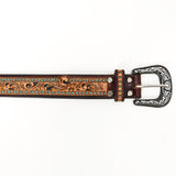 American Darling Beautifully Hand Tooled Brown Genuine American Leather Belt Men and Women Western Belt with Removable Buckle