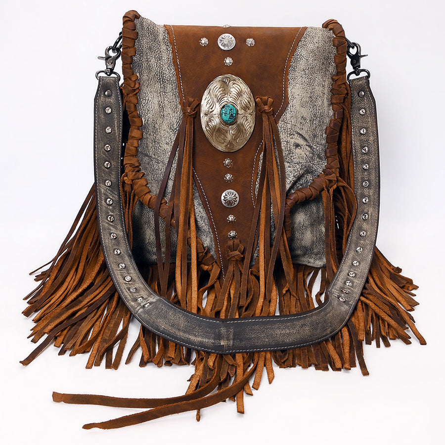 American Darling Messenger Hair On Full Grain Genuine Western Leather Women Bag | Handbag Purse for Cute