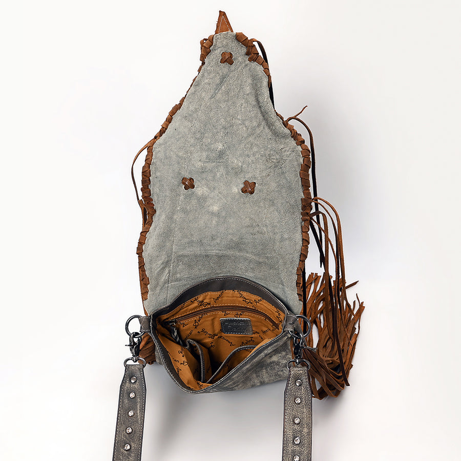 American Darling Messenger Hair On Full Grain Genuine Western Leather Women Bag | Handbag Purse for Cute