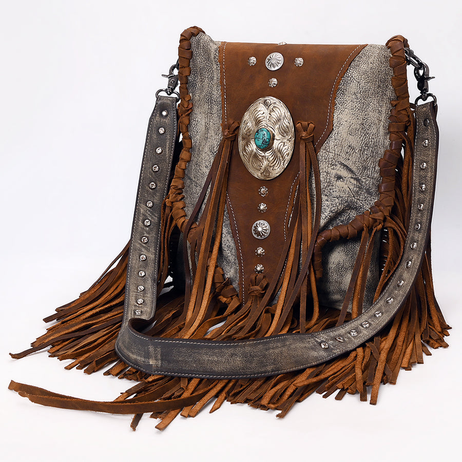 American Darling Messenger Hair On Full Grain Genuine Western Leather Women Bag | Handbag Purse for Cute - Uhorse