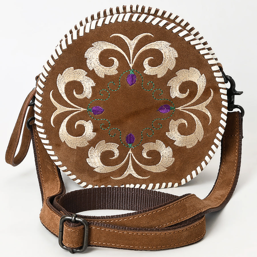 American Darling Canteen Genuine Suede Leather Women Bag Western Handbag Purse