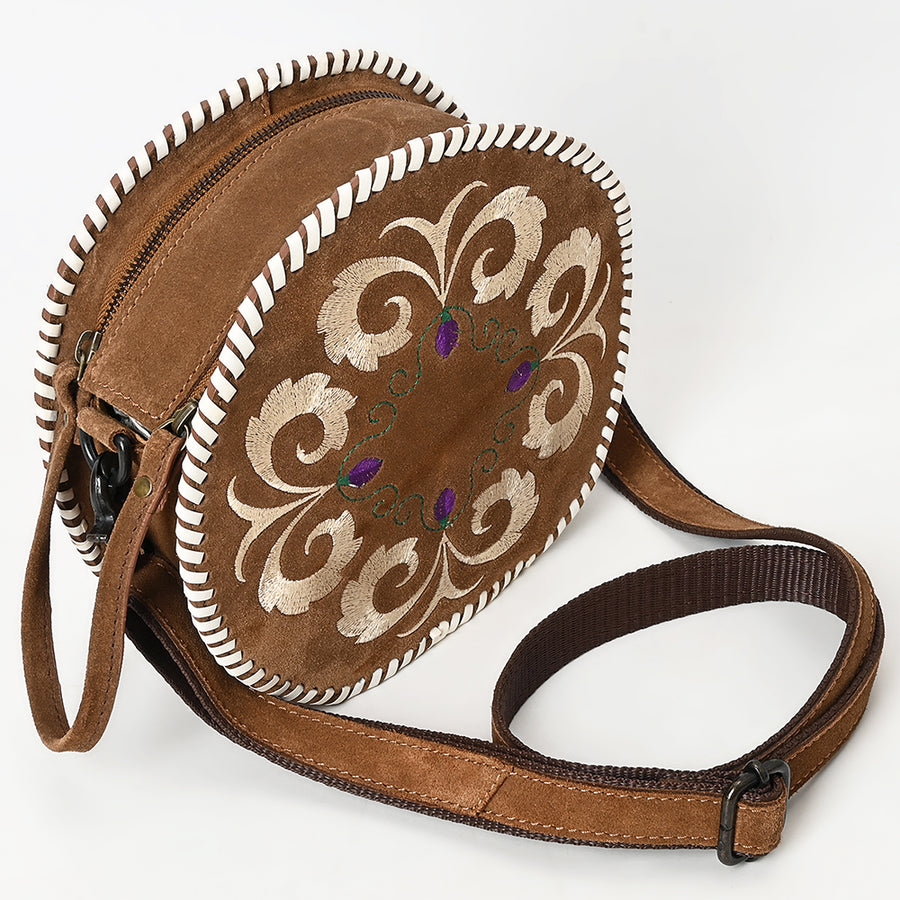 American Darling Canteen Genuine Suede Leather Women Bag Western Handbag Purse