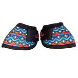 large Hilason Horse No Turn Training Protective Shock Absorbing Bell Boots Black / Blue - Uhorse