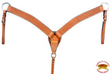 HILASON Western Horse Headstall Breast Collar Set Tack Genuine American Leather