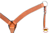 HILASON Western Horse Headstall Breast Collar Set Tack Genuine American Leather Basket Weave Tan