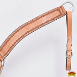 HILASON Western Horse Headstall Breast Collar Set Genuine American Leather Barb Wire Tan | For Horses