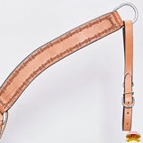 HILASON Western Horse Headstall Breast Collar Set Tack Genuine American Leather Barb Wire Tan