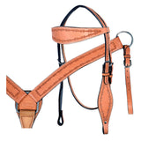 HILASON Western Horse Headstall Breast Collar Set Tack Genuine American Leather