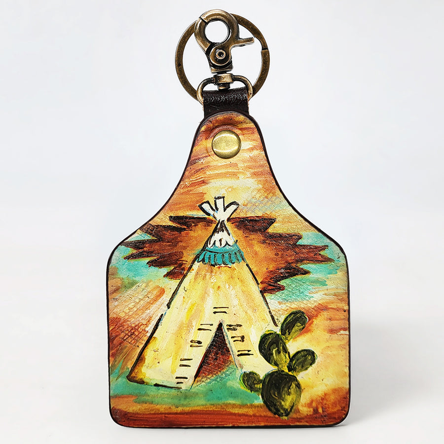 American Darling ADKRM138 Hand Painted Genuine Leather Keyring – by Hilason – Cowboy and equestrian accessories