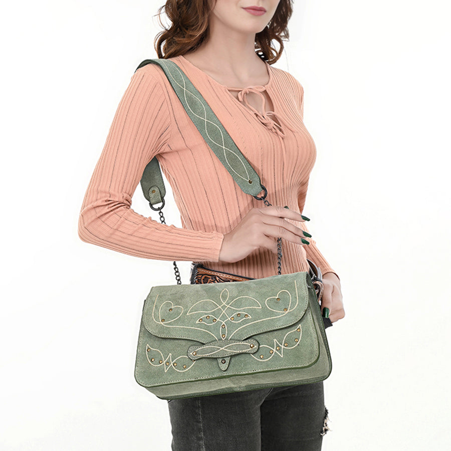 ADBGZX104A Genuine Suede Leather Western women bag