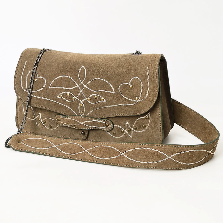 ADBGZX104B Genuine Suede Leather W. women bag by Hilason – Cowboy and equestrian accessories