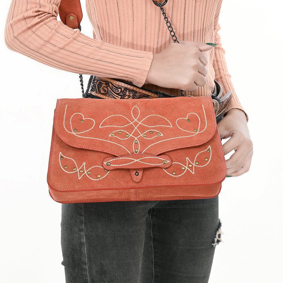 ADBGZX104C Genuine Suede Leather Western women bag