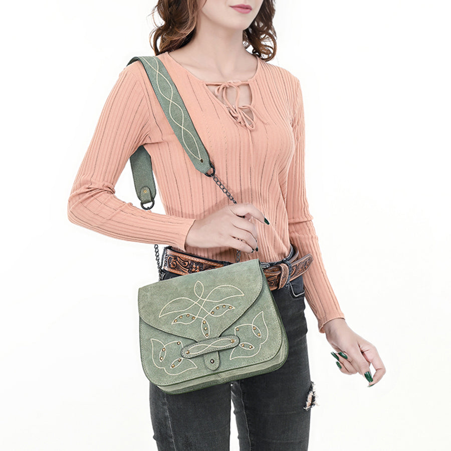 ADBGZX105AGenuine Suede Leather Western women bag