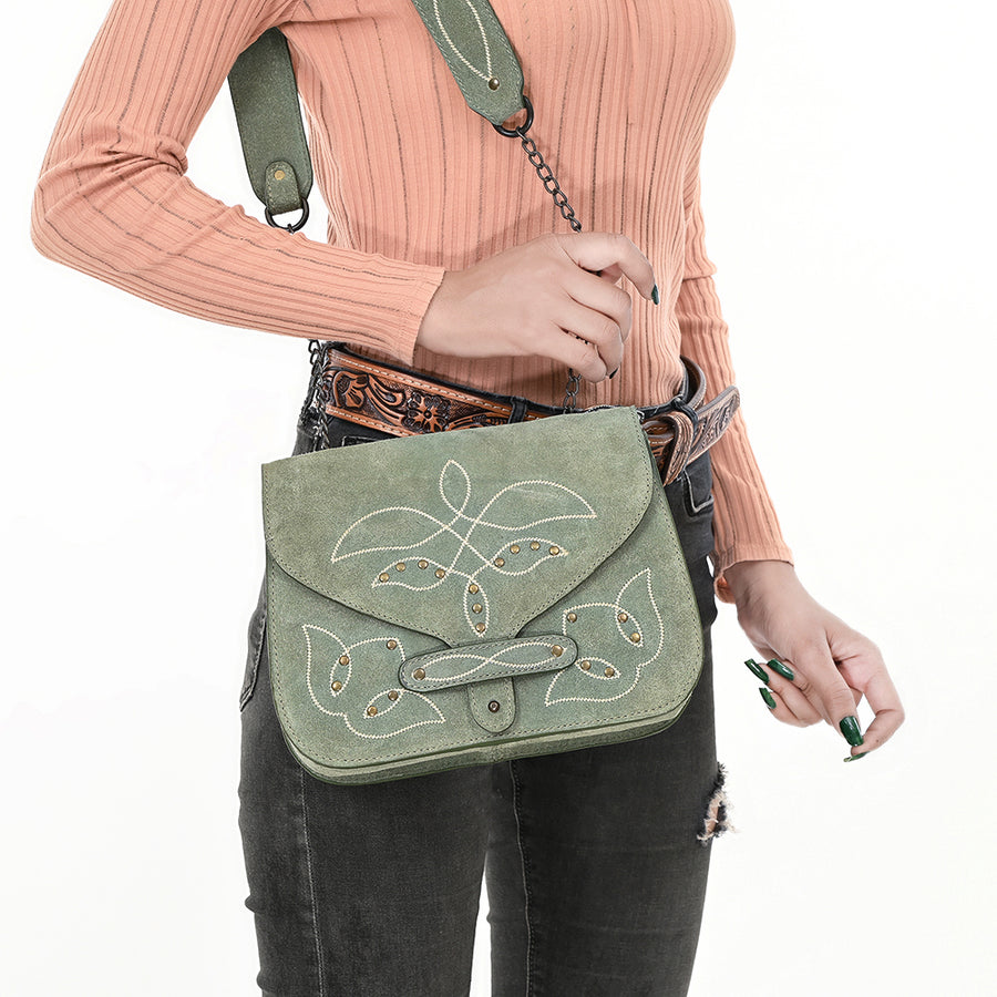 ADBGZX105AGenuine Suede Leather Western women bag