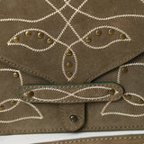 ADBGZX105B Genuine Suede Leather Western women bag