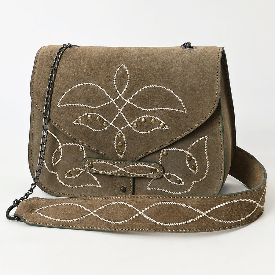 ADBGZX105B Genuine Suede Leather W. women bag by Hilason – Cowboy and equestrian accessories