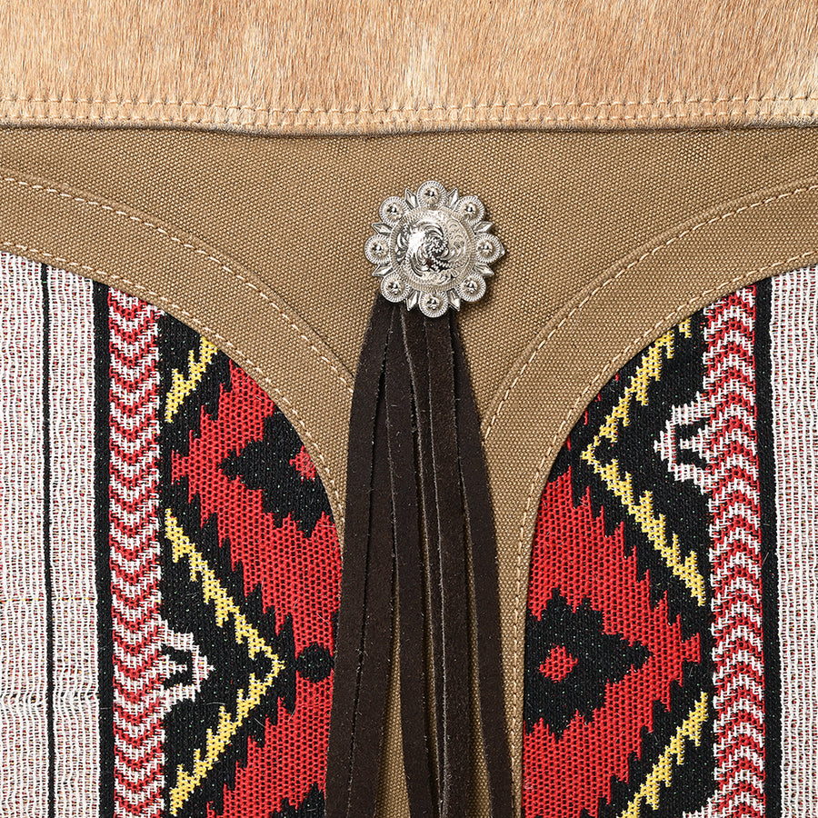 OHLAY Clutch Hair On Upcycled Canvas Genuine Leather Women Bag Western Handbag Purse