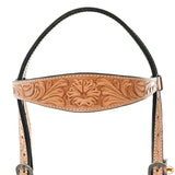 HILASON Western Horse Headstall Breast Collar Set Tack Genuine American Leather