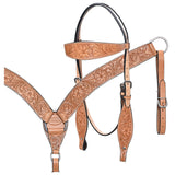 HILASON Western Horse Headstall Breast Collar Set Tack Genuine American Leather