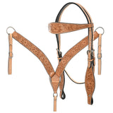 HILASON Western Horse Headstall Breast Collar Set Tack Genuine American Leather