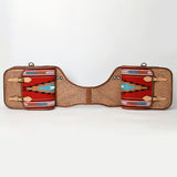 Hilason Western Horse Saddle Blanket Genuine Leather Saddle Bag Brown/Red Heavyduty Gorgeous Design Trail Ride