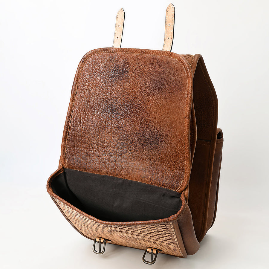 HILASON Soft Leather Horse Saddle Bag Brown & Red | Equestrian Western Adjustable Closure