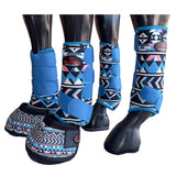 large Hilason Horse Medicine No Turn Bell Boots Sports Front Rear Hind Leg Protective - Uhorse