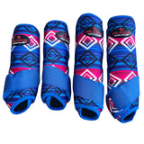 Large Hilason H. Front Rear Hind Leg Sport Boots Set of 4 Blue – by Hilason – Cowboy and equestrian accessories