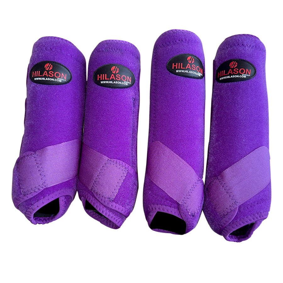 Small Hilason H. Front Rear Hind Leg Sport Boots Set of 4 Purple – by Hilason – Cowboy and equestrian accessories