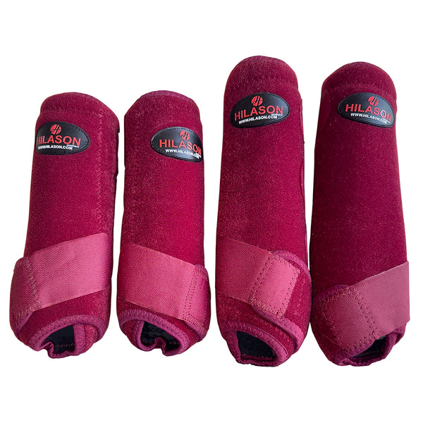 Hilason Wesern H. Medicine Sports Boots Front Rear Hind Leg 4pk Wine – by Hilason – Cowboy and equestrian accessories