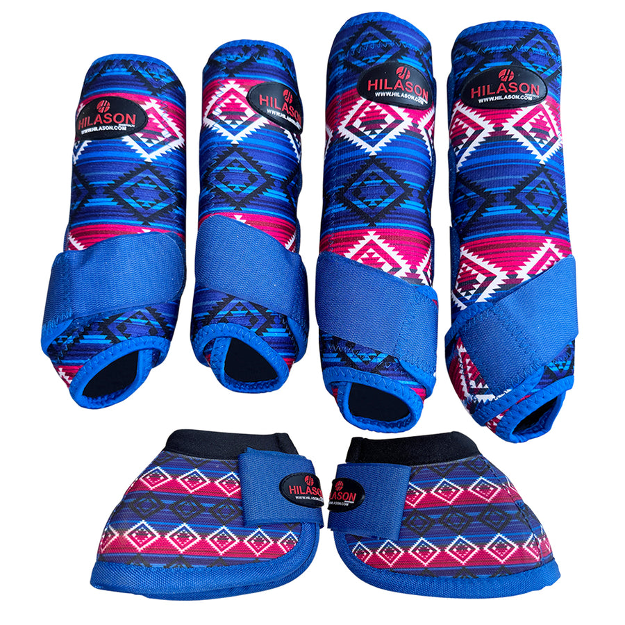 M Hilason Horse Medicine No Turn Bell Boots Sports Front Rear Hind Leg Protective - Uhorse