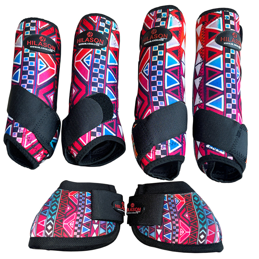 M Hilason Horse Medicine No Turn Bell Boots Sports Front Rear Hind Leg Protective - Uhorse