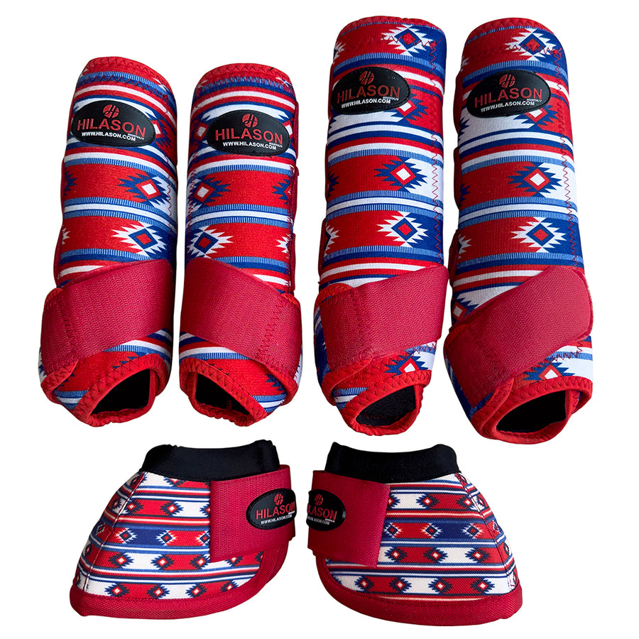 M Hilason Horse Medicine No Turn Bell Boots Sports Front Rear Hind Leg Protective - Uhorse