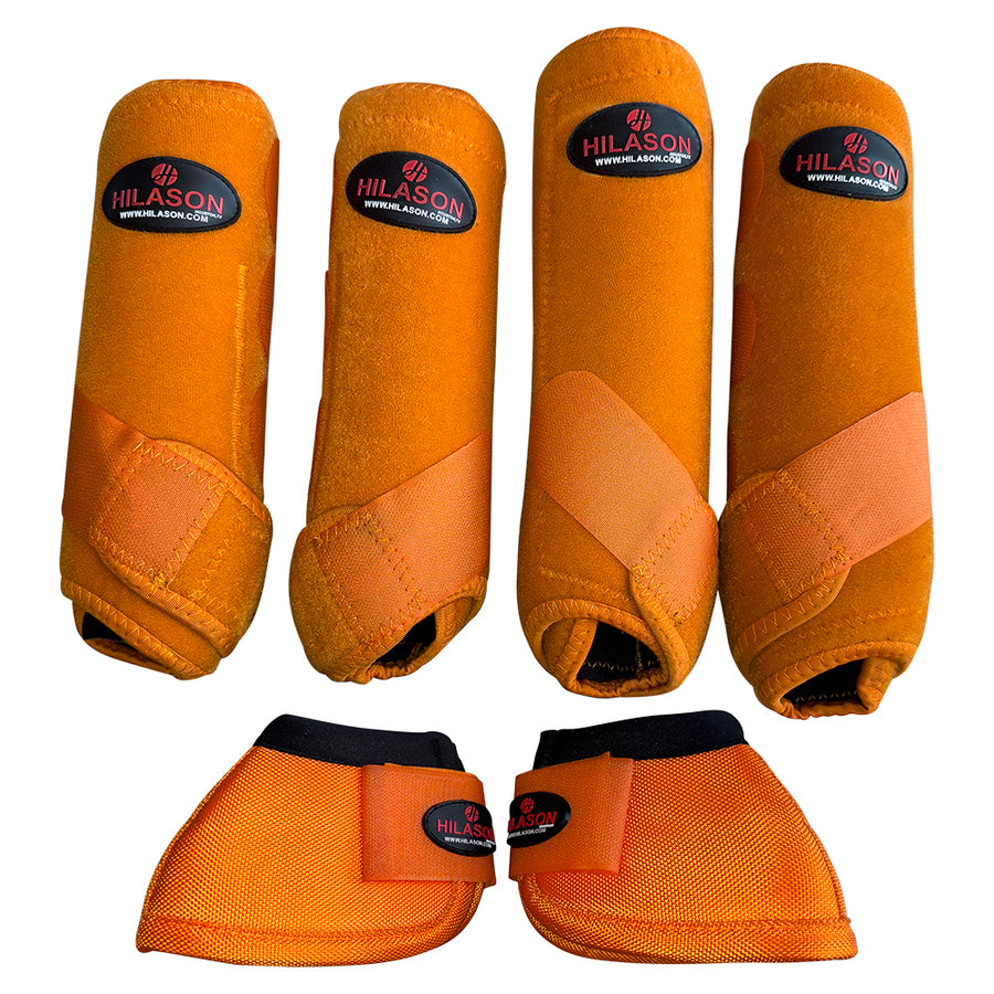 L Hilason Horse Medicine No Turn Bell Boots Sports Front Rear Hind Leg Protective - Uhorse