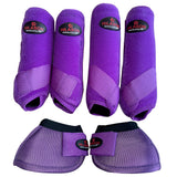 L Hilason Horse Medicine No Turn Bell Boots Sports Front Rear Hind Leg Protective - Uhorse