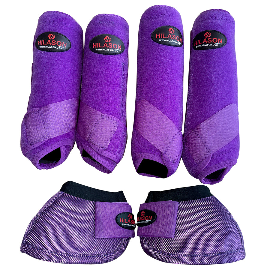 S Hilason Horse Medicine No Turn Bell Boots Sports Front Rear Hind Leg Protective - Uhorse