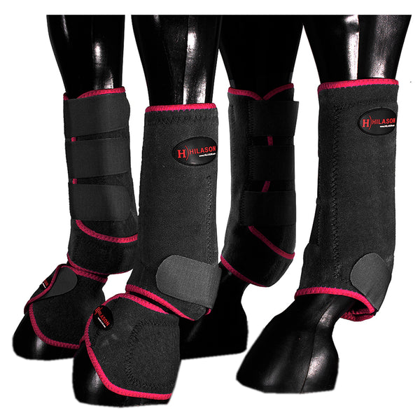 HILASON L M S Horse Front Rear Hind Leg Sport Boots and Bell Boots 6 Pack - Uhorse