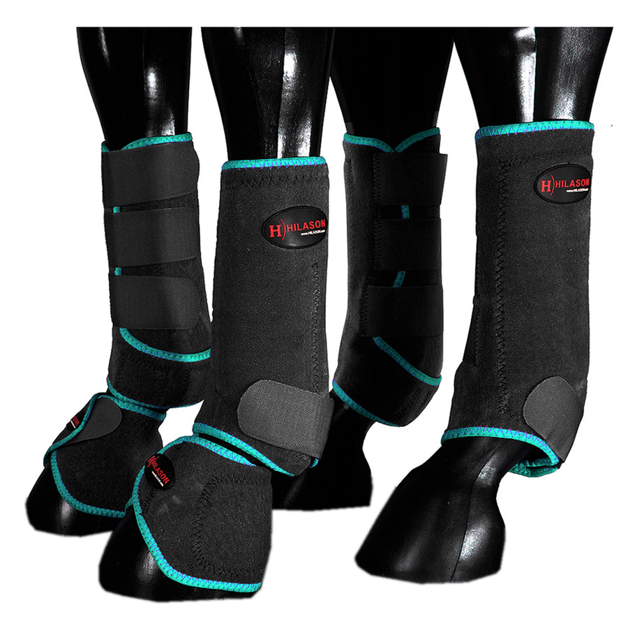HILASON L M S Horse Front Rear Hind Leg Sport Boots and Bell Boots 6 Pack - Uhorse