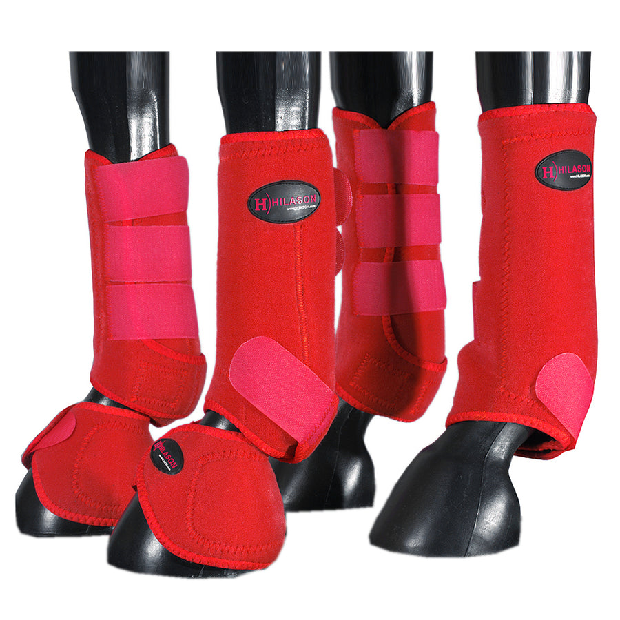 HILASON L M S Horse Front Rear Hind Leg Sport Boots and Bell Boots 6 Pack - Uhorse