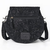 American Darling Western Cross Body Bag Handcrafted from Floral Embossed Genuine Leather | Damascus Design, Flap Closure & YKK Zipper
