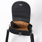 American Darling Western Cross Body Bag Handcrafted from Floral Embossed Genuine Leather | Damascus Design, Flap Closure & YKK Zipper