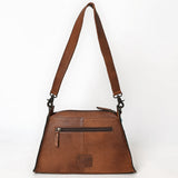 American Darling Western Wallet Bag Handcrafted from Hair-On Cowhide & Hand-Tooled Genuine Leather | Turquoise Stone Accent, Buckstitch & YKK Zipper